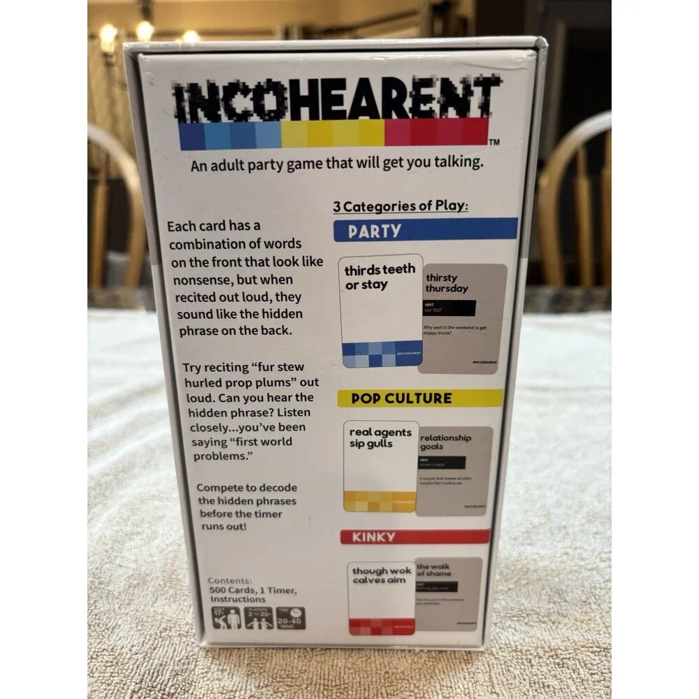 Incohearent by What do you Meme? Board Game- Party game- Great condition.